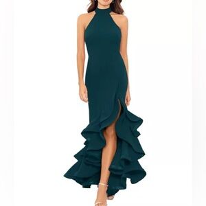 Aqua | (12) Green High Low Dress